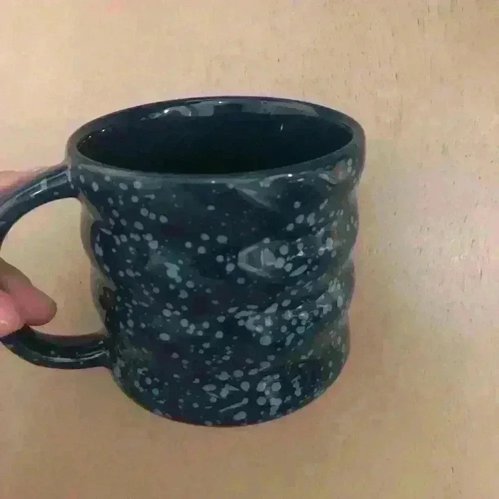 Starbucks 2023 Blue Subzero Splatter Ceramic Ribbed Coffee Mug with Handle 12oz - Picture 4 of 6